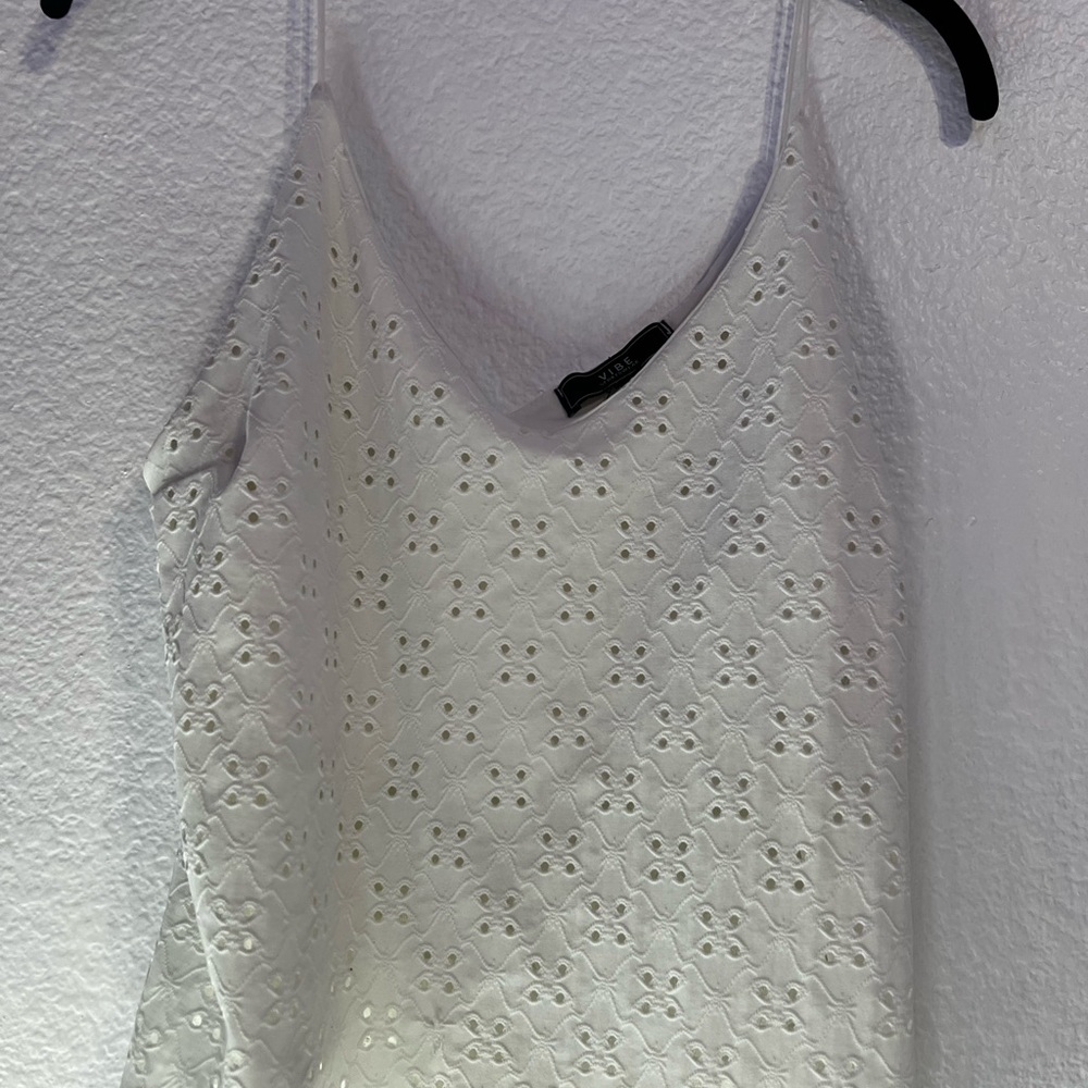 white floral tank top